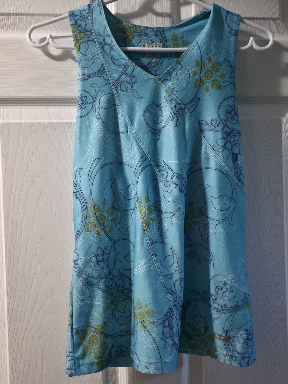 4/$25 Deal! Reebok Light Blue Floral Print Tank Top